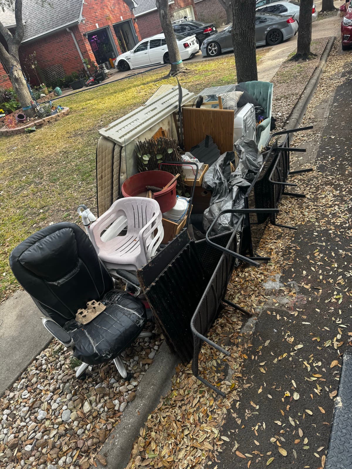 Yard before and after junk removal (before)