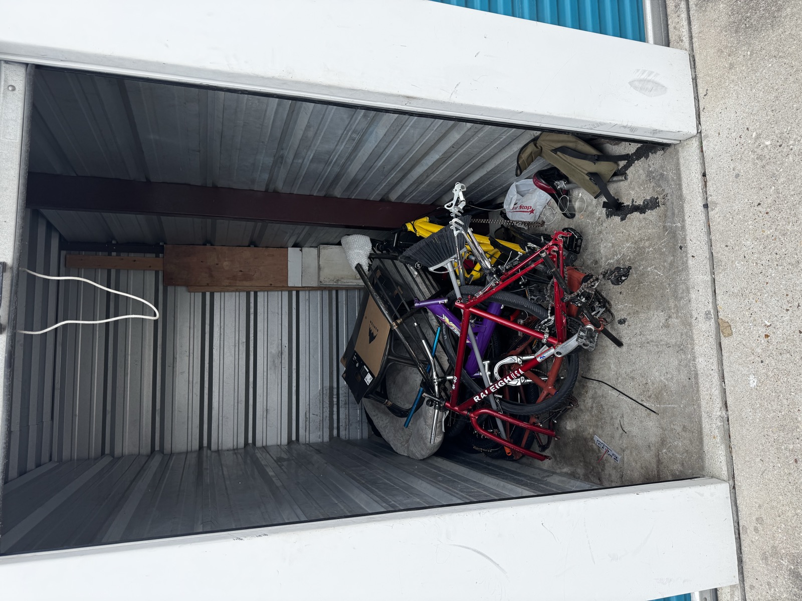 Packed storage unit before cleanout